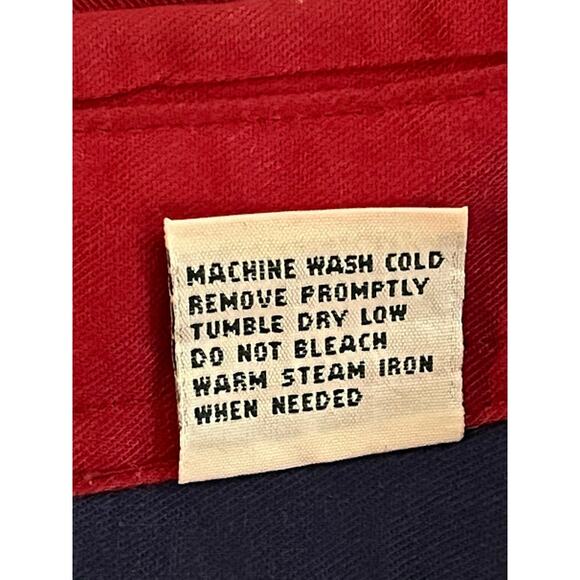 VTG Tidewater Traders Red White Navy Button Down Shirt Size L - Picture 4 of 4